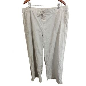 Liz Claiborne Casual Wide Leg Pants Lagenlook Sustainable Size XL Cotton Linen